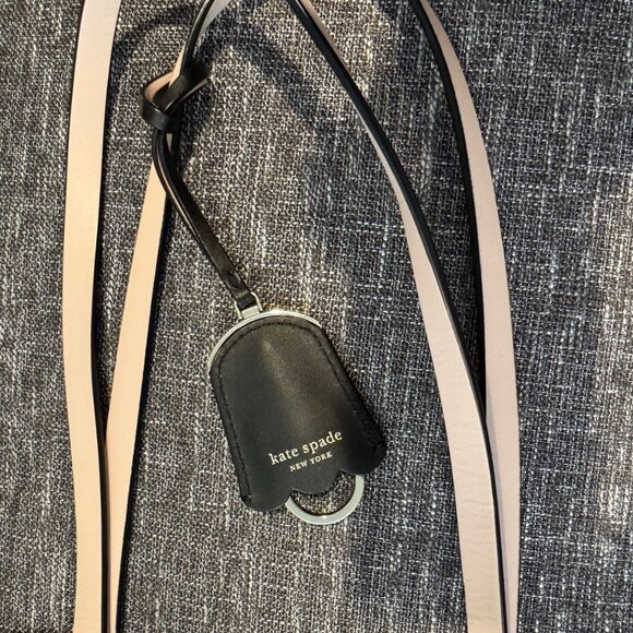 KATE SPADE Magnolia Street Black Pink Blush Double Pocket Tote Bag Key Ring - Picture 7 of 10